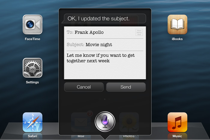 Using Siri to send an email