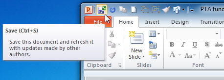Saving in the desktop version of PowerPoint