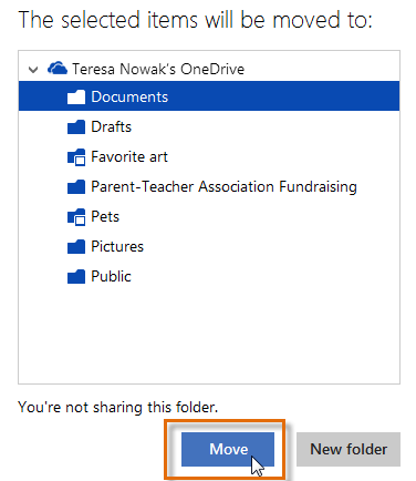 Screenshot of Microsoft OneDrive