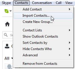 Screenshot of Skype