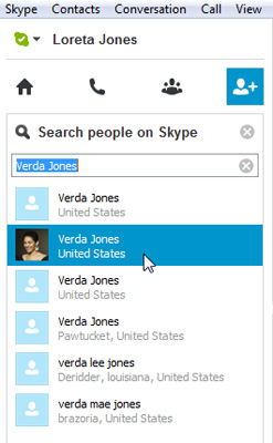 Screenshot of Skype