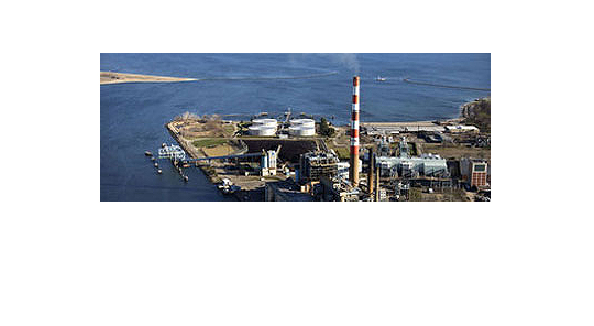 factory next to lake