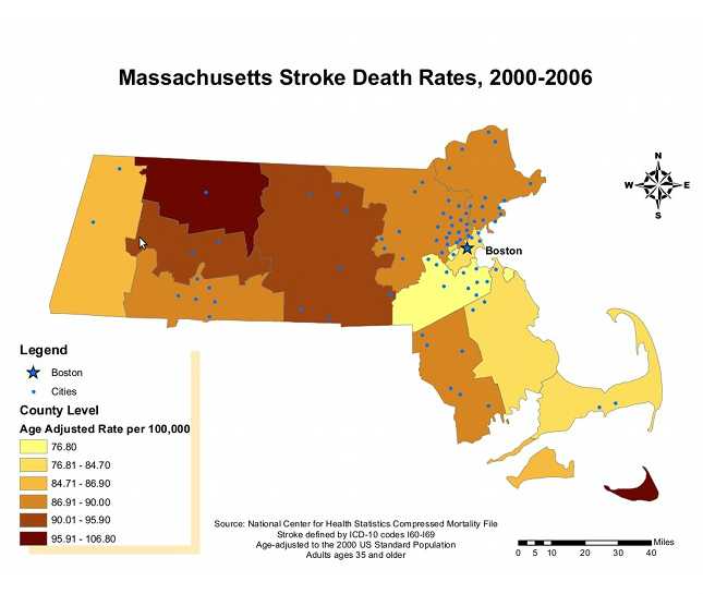 Massachusetts Stroke Death Rates 2000-2006