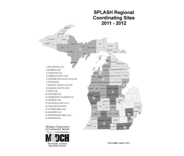 Shaping Positive Lifestyles and Attitudes through School Health (SPLASH) Regional Coordinating Sites 2011-2012
