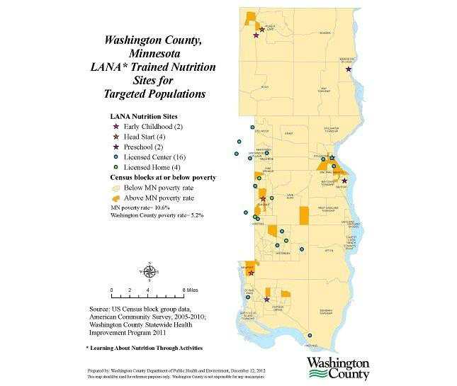 Washington County, MN LANA Trained Nutrition Sites for Targeted Populations