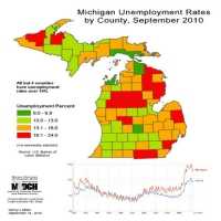 Michigan Unemployment Rates by County, September 2010