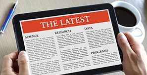 image of a tablet with the headline the latest