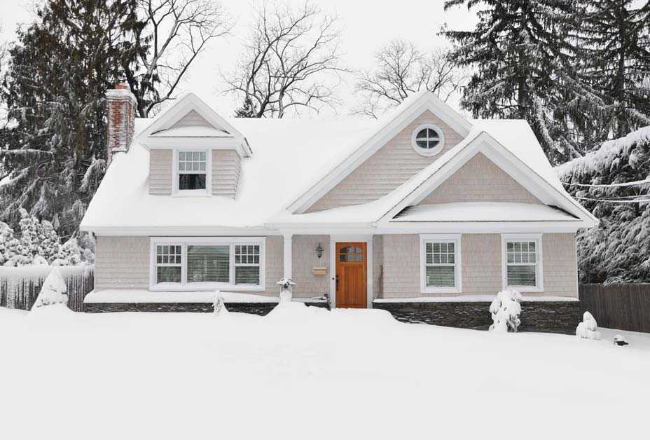 Snowy house