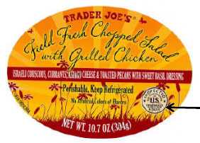trader joe's product label