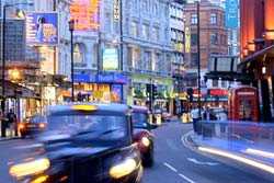 Busy street in Europe