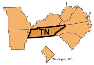 CoE state Tennessee and the region it serves.