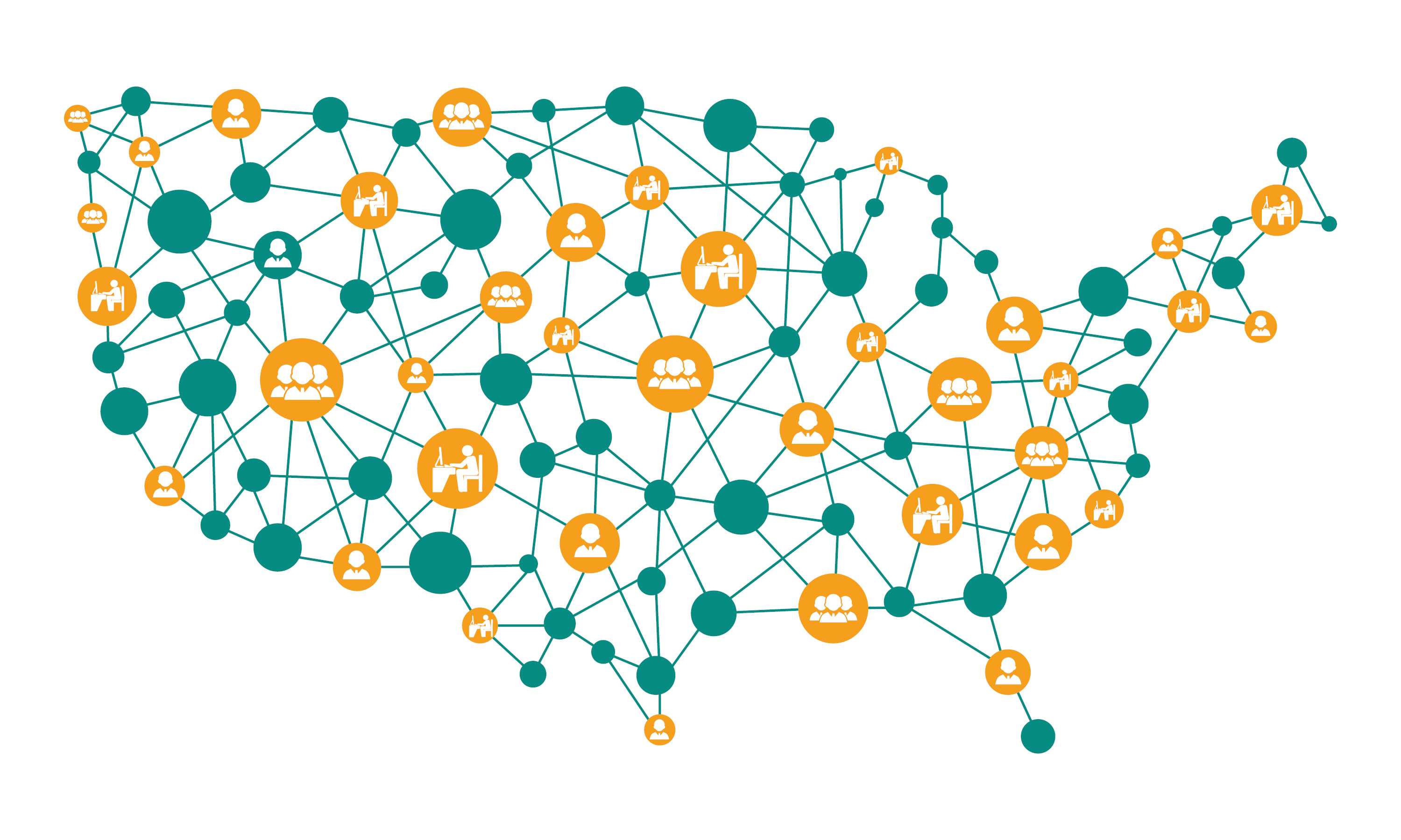 Illustration showing the United States