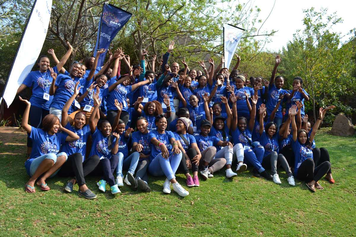 	The DREAMS Ambassadors share their excitement with Ambassador Gaspard at the DREAMS Ambassadors Leadership Camp.