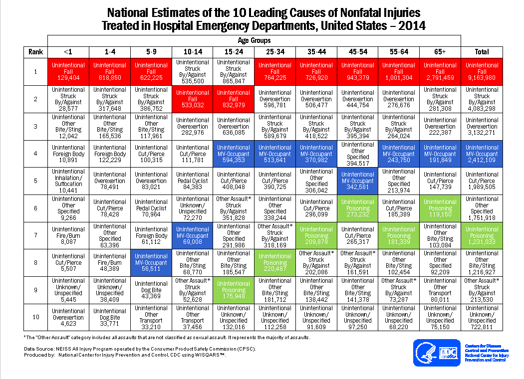 10 Leading Causes of Death by Age Group, United States - 2013