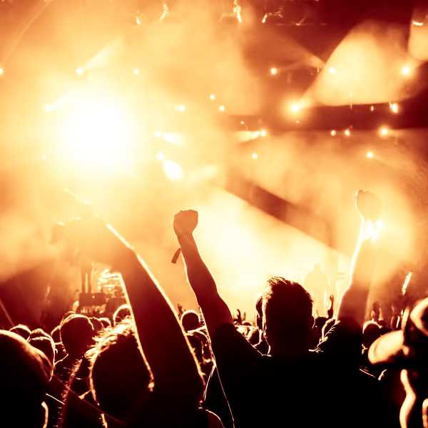 a crowd at a concert