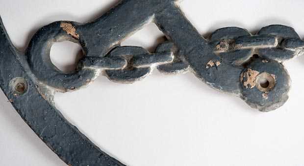 The seal was mounted backwards on the smokestacks but no one knows why.