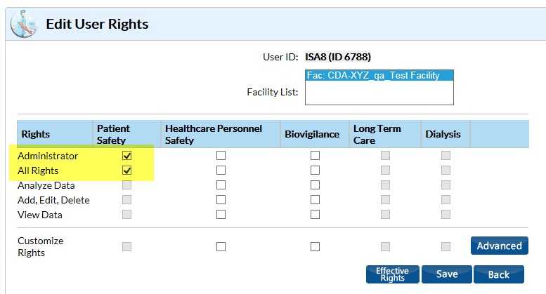 Screenshot of adding administrator rights for a user