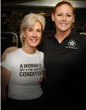 woman with a t-shirt that says,