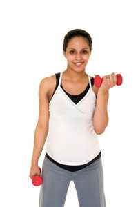 Photo: A pregnant woman exercising