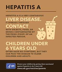 Small infographic showing the facts about hepatitis A and how to protect your child.