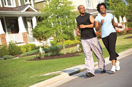 Couple walking on street