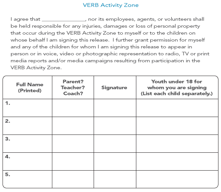 VERB Activity Zone Scorecard Front (Click image for full size)