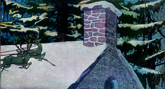 Reindeer sleigh on the roof Reindeer sleigh on the roof