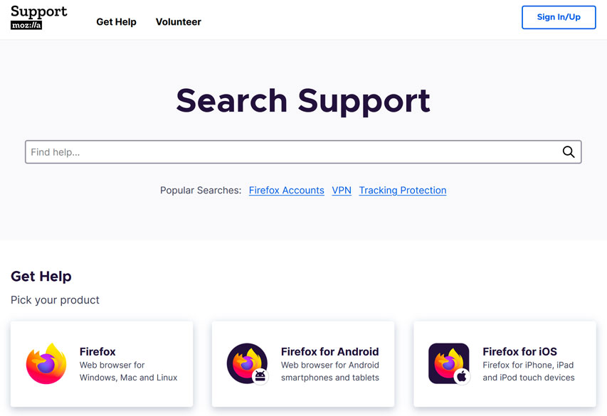 Mozilla Support search Mozilla Support search