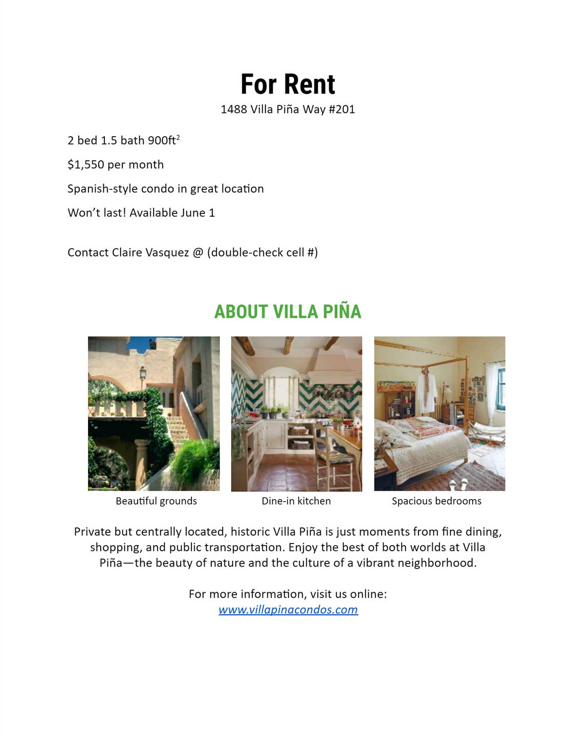 showing the finished document