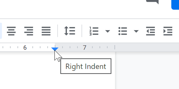 Showing Right indent marker