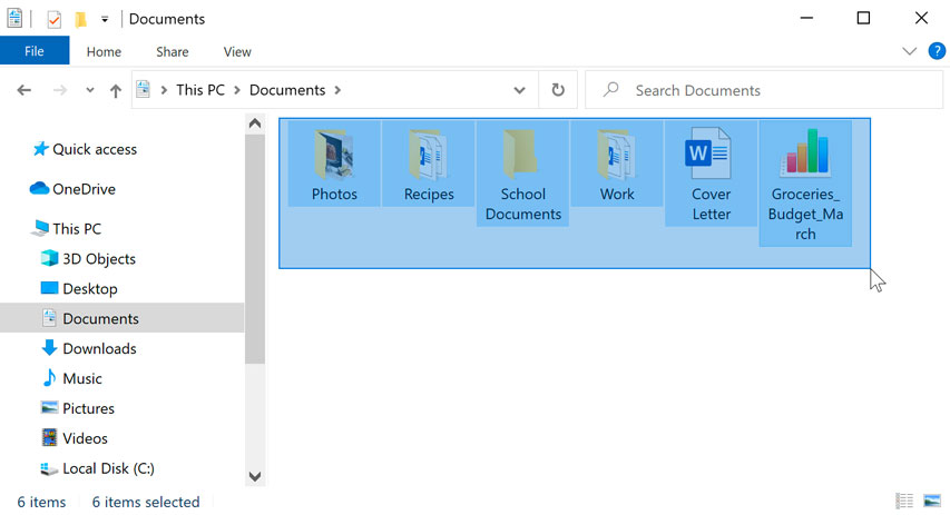selecting multiple files selecting multiple files