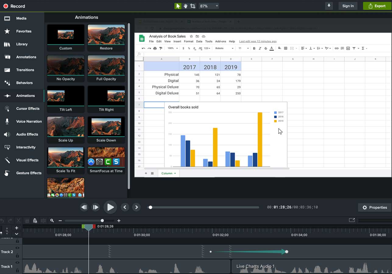 showing Camtasia showing Camtasia