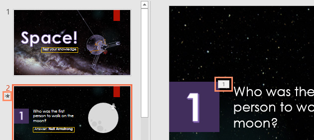 The number and the star indicate that an effect has been added