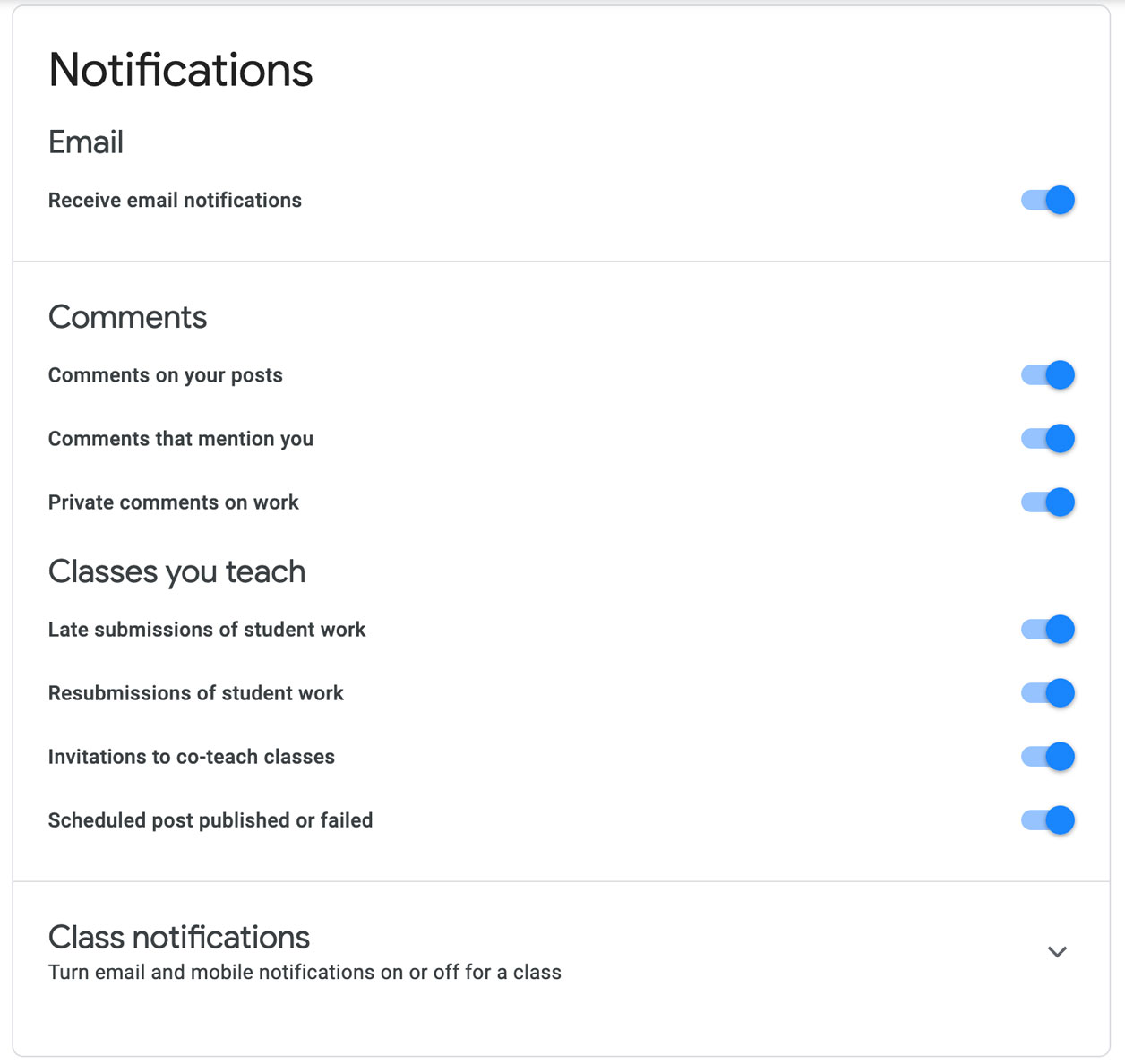 viewing notifications settings viewing notifications settings
