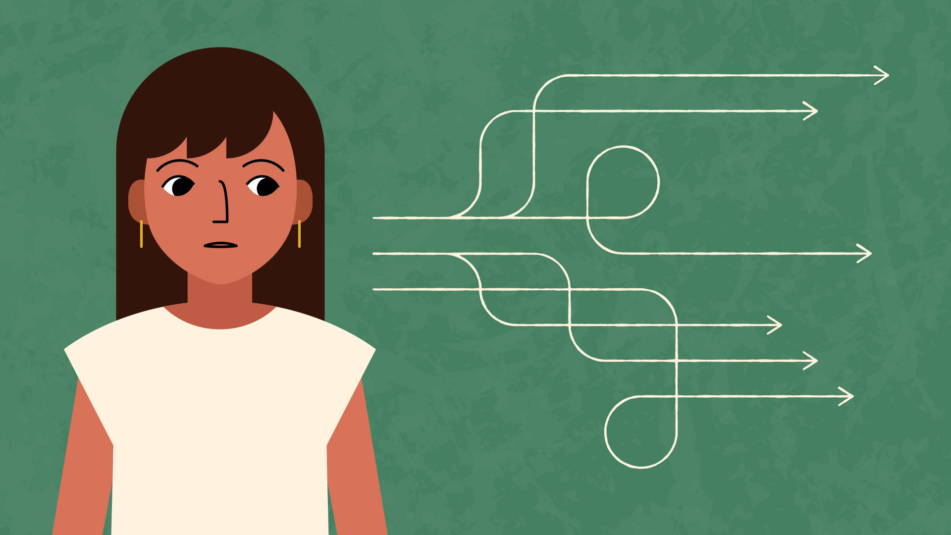 woman looking at many paths woman looking at many paths