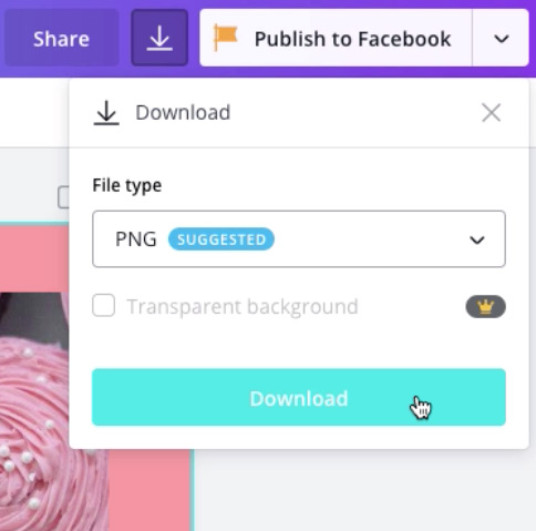 screenshot of "PNG" file type and "Download" button screenshot of "PNG" file type and "Download" button