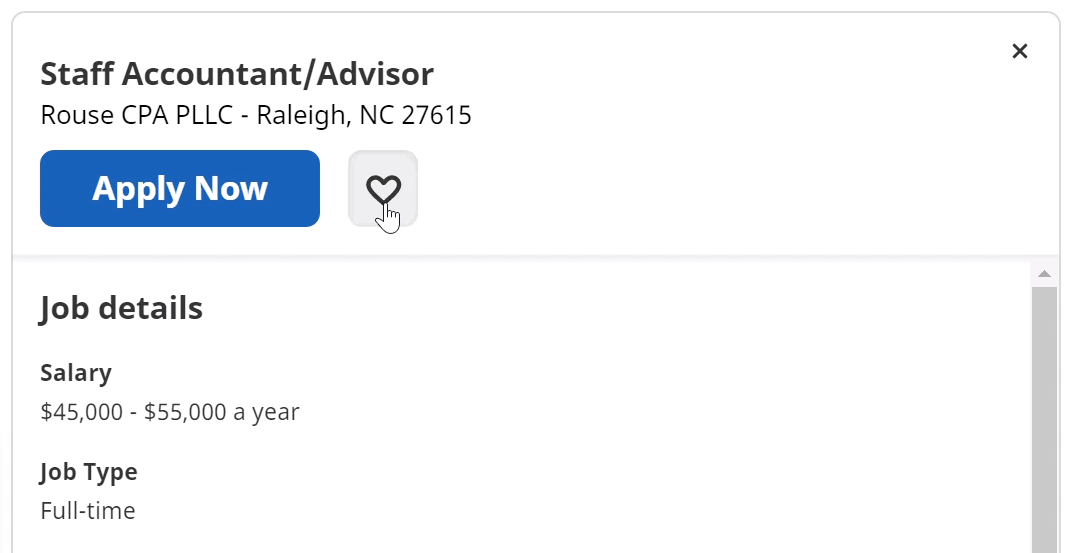 clicking the heart icon clicking the heart icon