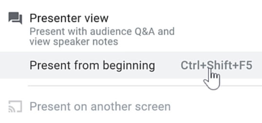 selecting present from beginning