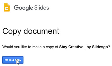 clicking on make a copy