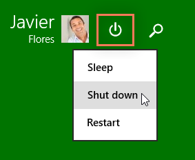 Shut down in Windows 8.1 Shut down in Windows 8.1